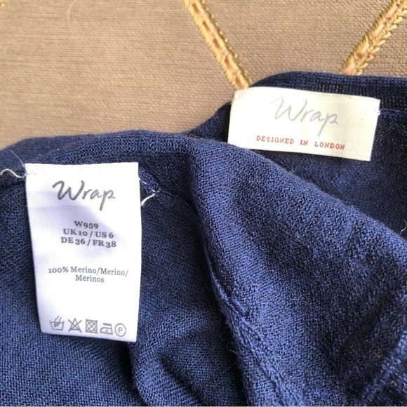 Wrap London Sweater Merino Wool Navy Blue (6) - Picture 6 of 9